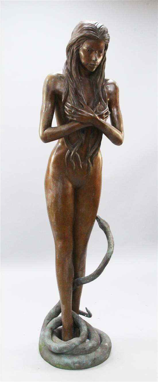 § Jonathan Wylder (1957-) a life size bronze figure; Eve, 5ft 10ins